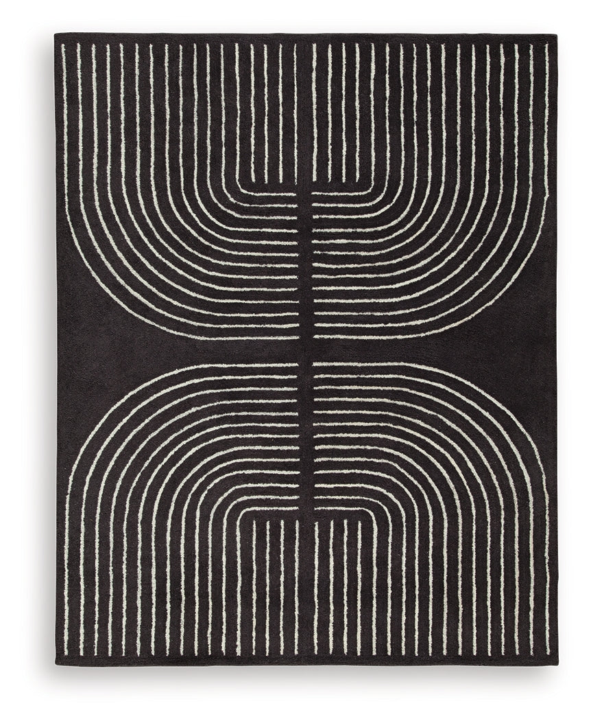 Eldonmore Black/Ivory Large Rug by Ashley at Eve Furniture