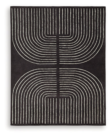 Eldonmore Black/Ivory Large Rug by Ashley at Eve Furniture