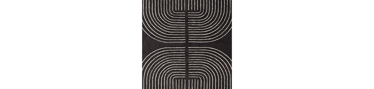 Eldonmore Black/Ivory Large Rug by Ashley at Eve Furniture