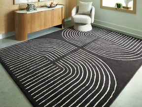 Eldonmore Black/Ivory Large Rug by Ashley at Eve Furniture