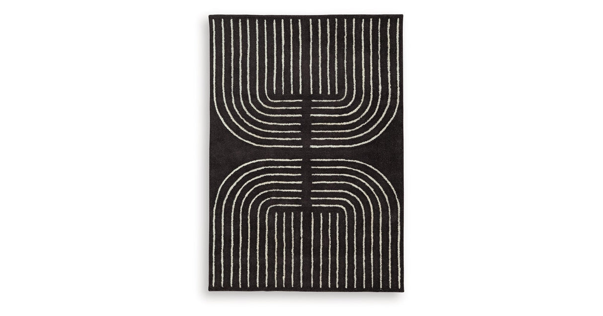 Eldonmore Black/Ivory Medium Rug by Ashley at Eve Furniture