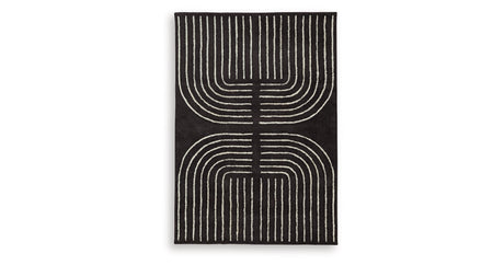 Eldonmore Black/Ivory Medium Rug by Ashley at Eve Furniture