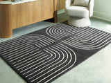 Eldonmore Black/Ivory Medium Rug by Ashley at Eve Furniture