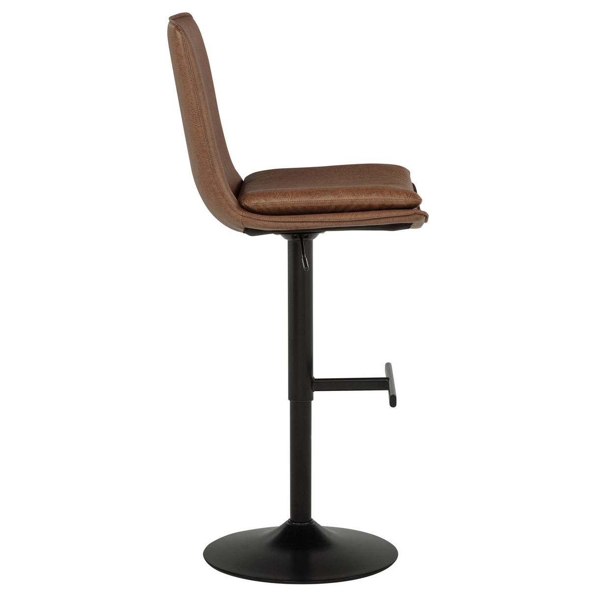 Eldridge Coffee Black Faux Leather Upholstered Adjustable Bar Stool by Coaster at Eve Furniture