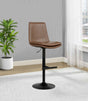 Eldridge Coffee Black Faux Leather Upholstered Adjustable Bar Stool by Coaster at Eve Furniture
