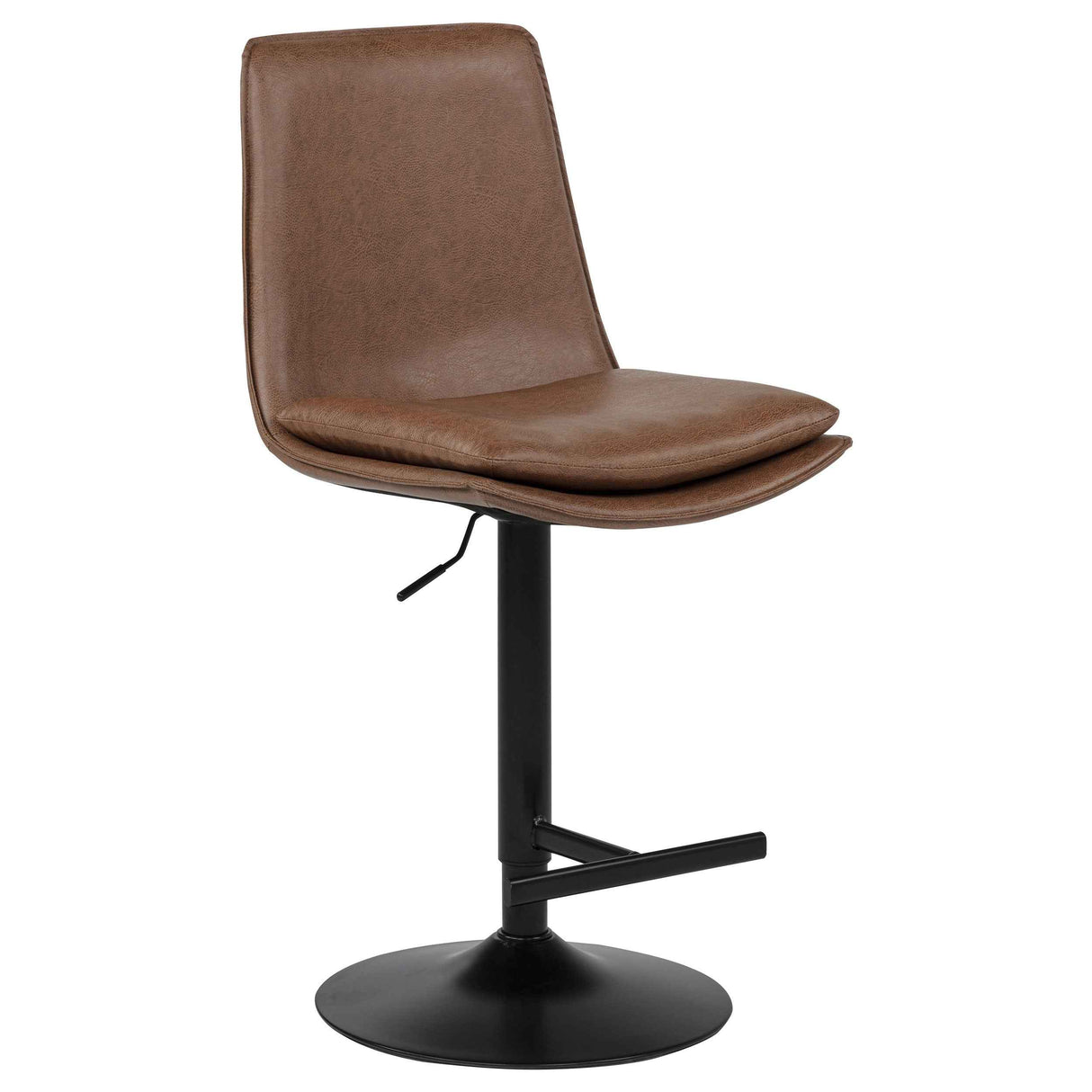 Eldridge Coffee Black Faux Leather Upholstered Adjustable Bar Stool by Coaster at Eve Furniture
