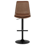 Eldridge Coffee Black Faux Leather Upholstered Adjustable Bar Stool by Coaster at Eve Furniture