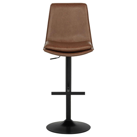 Eldridge Coffee Black Faux Leather Upholstered Adjustable Bar Stool by Coaster at Eve Furniture