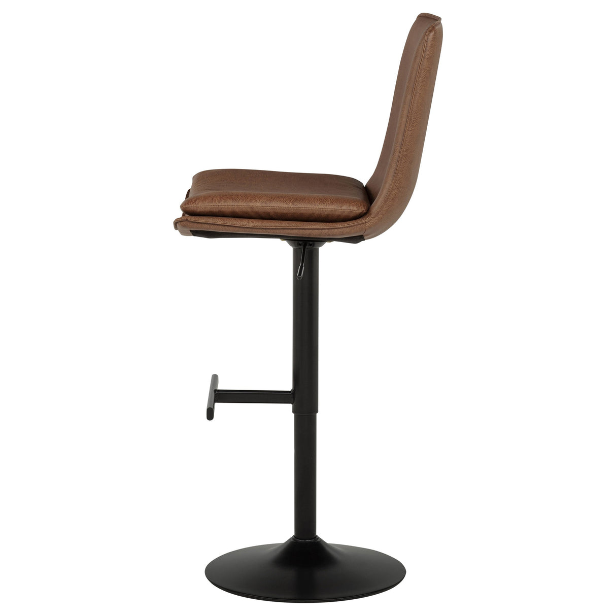 Eldridge Coffee Black Faux Leather Upholstered Adjustable Bar Stool by Coaster at Eve Furniture
