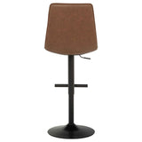 Eldridge Coffee Black Faux Leather Upholstered Adjustable Bar Stool by Coaster at Eve Furniture