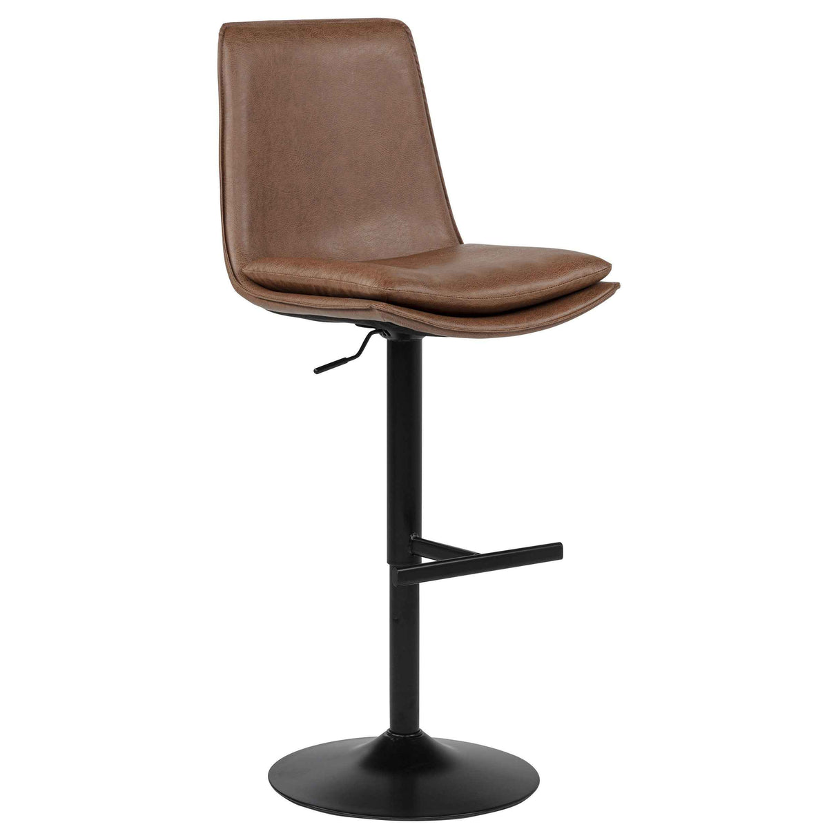 Eldridge Coffee Black Faux Leather Upholstered Adjustable Bar Stool by Coaster at Eve Furniture