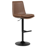 Eldridge Coffee Black Faux Leather Upholstered Adjustable Bar Stool by Coaster at Eve Furniture