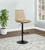 Eldridge Tan/Black Faux Leather Upholstered Adjustable Bar Stool by Coaster at Eve Furniture