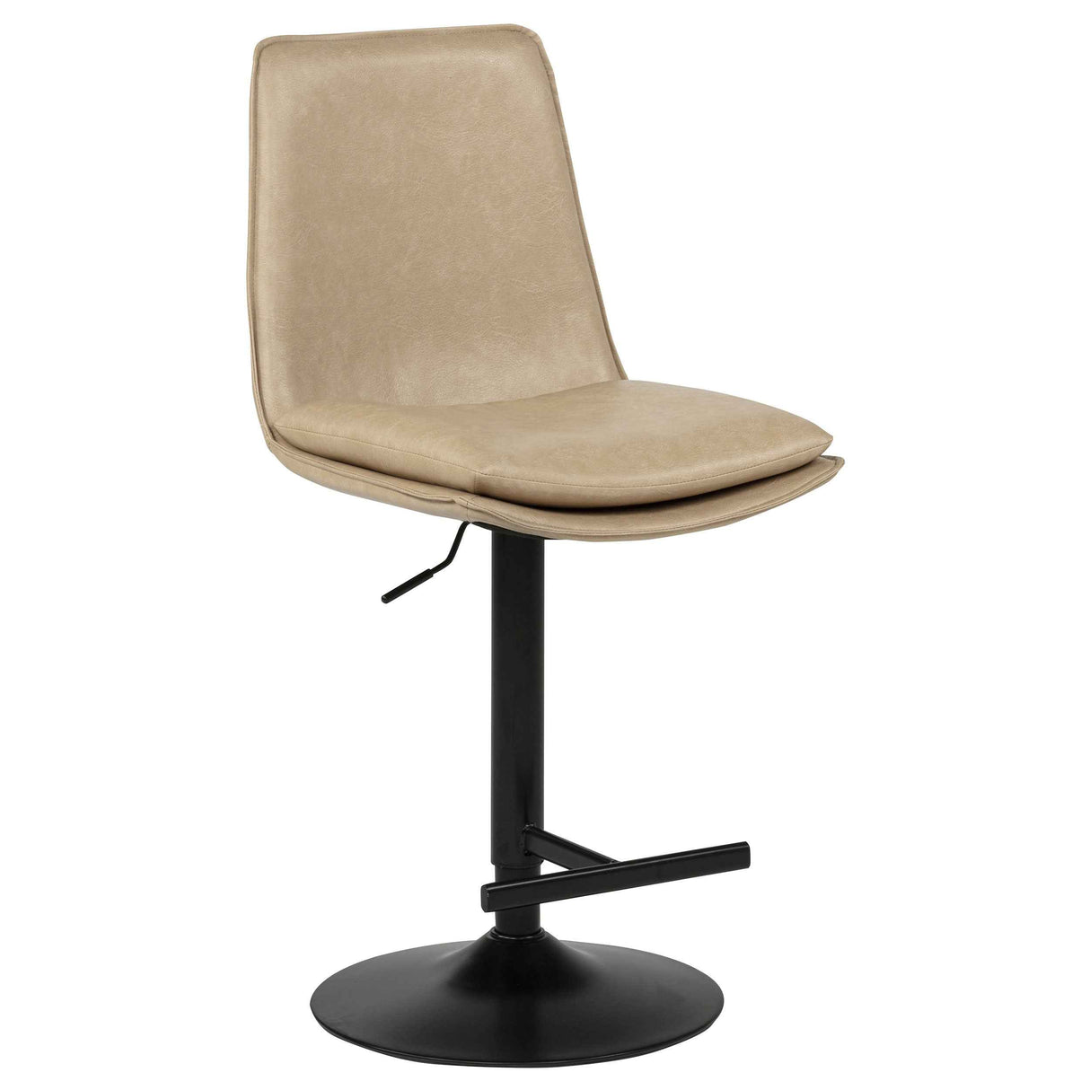 Eldridge Tan/Black Faux Leather Upholstered Adjustable Bar Stool by Coaster at Eve Furniture
