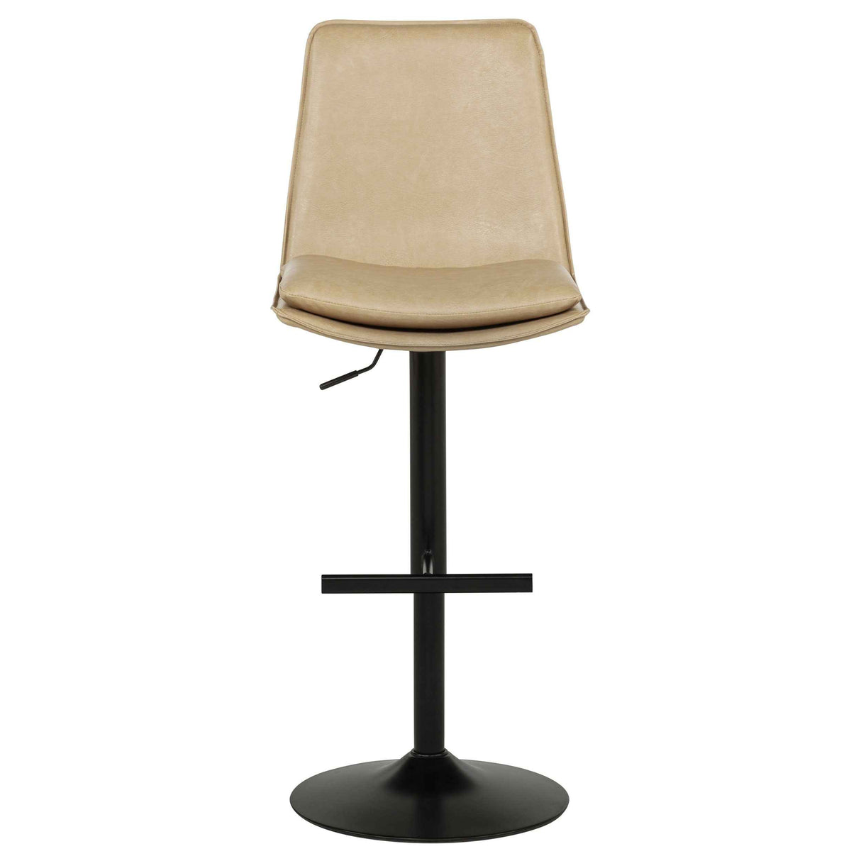 Eldridge Tan/Black Faux Leather Upholstered Adjustable Bar Stool by Coaster at Eve Furniture