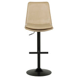 Eldridge Tan/Black Faux Leather Upholstered Adjustable Bar Stool by Coaster at Eve Furniture