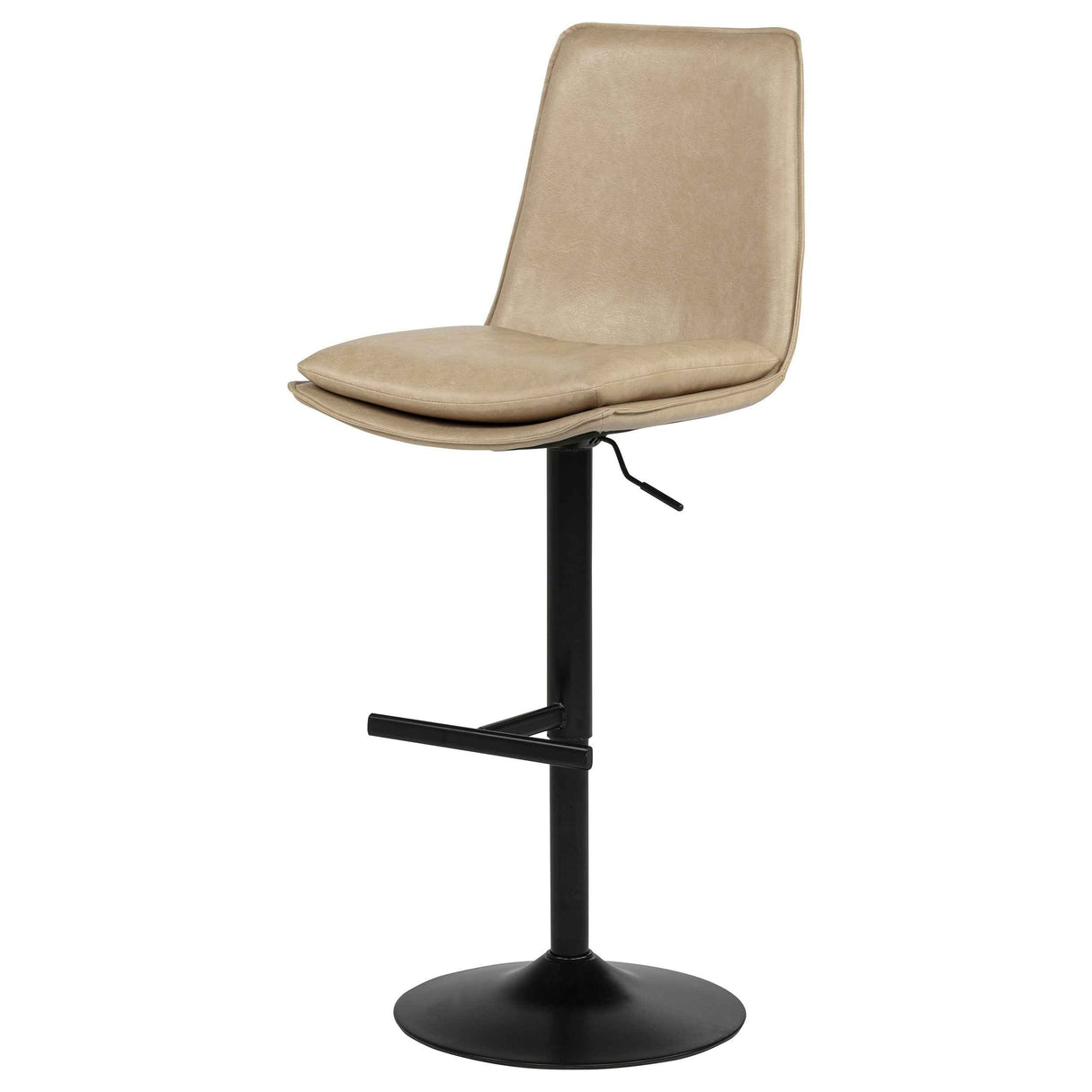 Eldridge Tan/Black Faux Leather Upholstered Adjustable Bar Stool by Coaster at Eve Furniture