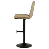 Eldridge Tan/Black Faux Leather Upholstered Adjustable Bar Stool by Coaster at Eve Furniture