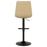 Eldridge Tan/Black Faux Leather Upholstered Adjustable Bar Stool by Coaster at Eve Furniture