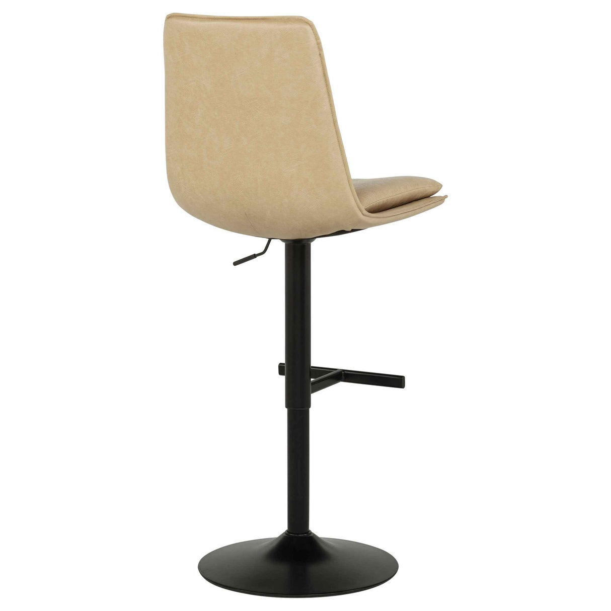 Eldridge Tan/Black Faux Leather Upholstered Adjustable Bar Stool by Coaster at Eve Furniture