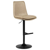 Eldridge Tan/Black Faux Leather Upholstered Adjustable Bar Stool by Coaster at Eve Furniture