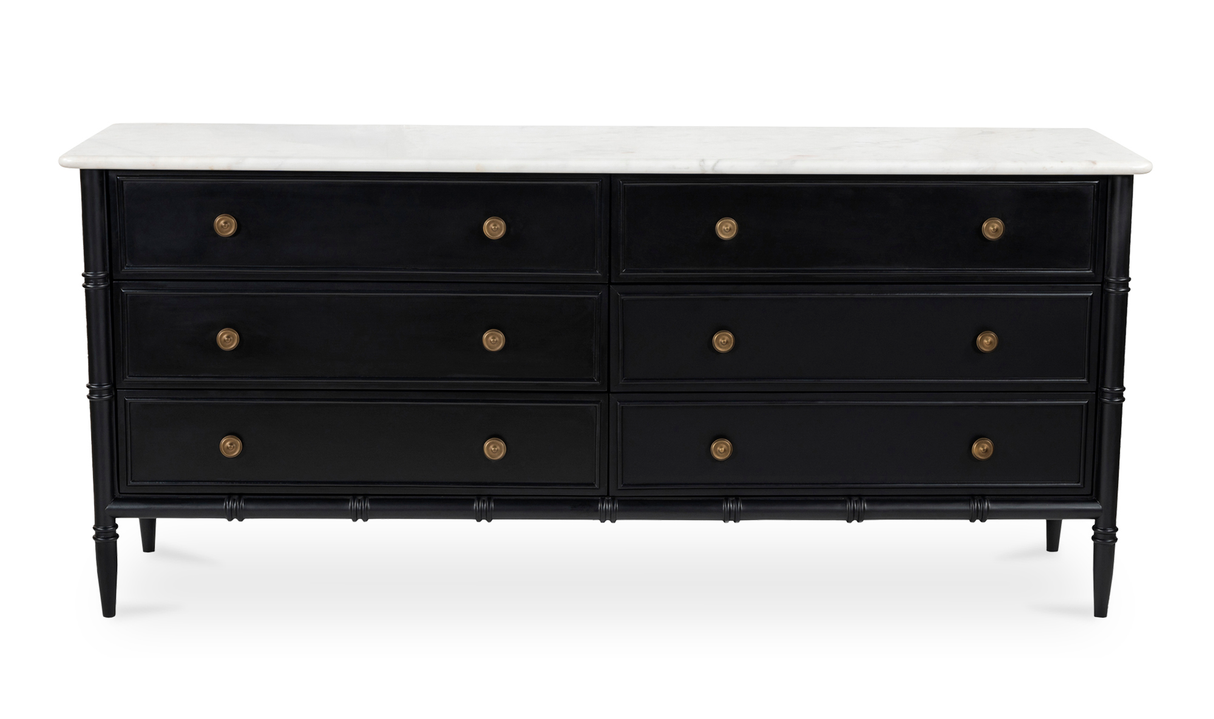 Eleanor 6 Drawer Dresser Black by Moe's Home at Eve Furniture