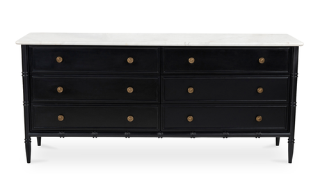 Eleanor 6 Drawer Dresser Black by Moe's Home at Eve Furniture