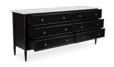 Eleanor 6 Drawer Dresser Black by Moe's Home at Eve Furniture