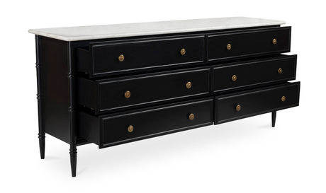 Eleanor 6 Drawer Dresser Black by Moe's Home at Eve Furniture