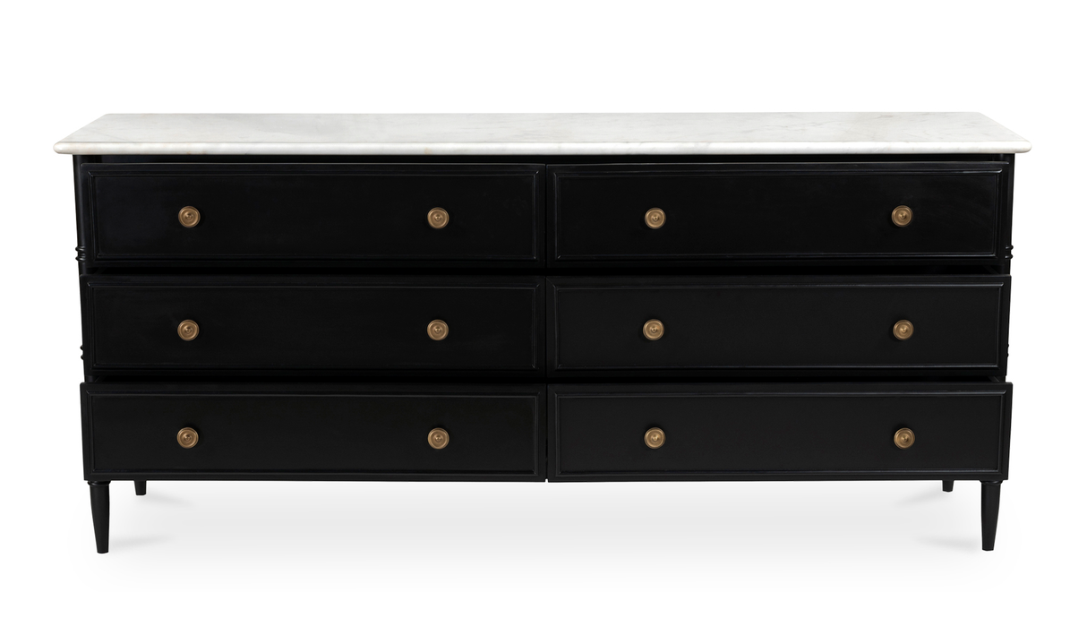 Eleanor 6 Drawer Dresser Black by Moe's Home at Eve Furniture