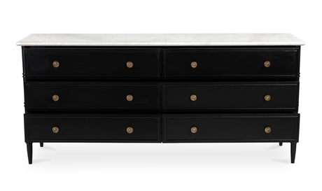 Eleanor 6 Drawer Dresser Black by Moe's Home at Eve Furniture