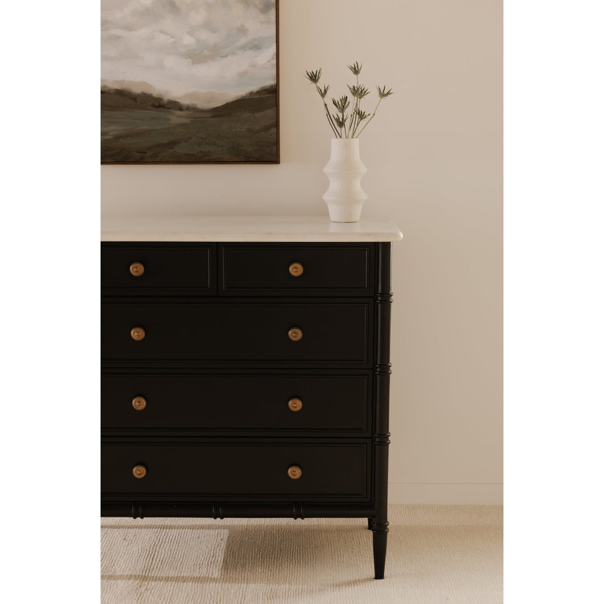 Eleanor Black 5 Drawer Chest by Moe's Home at Eve Furniture