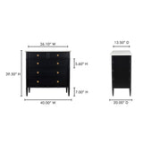 Eleanor Black 5 Drawer Chest by Moe's Home at Eve Furniture