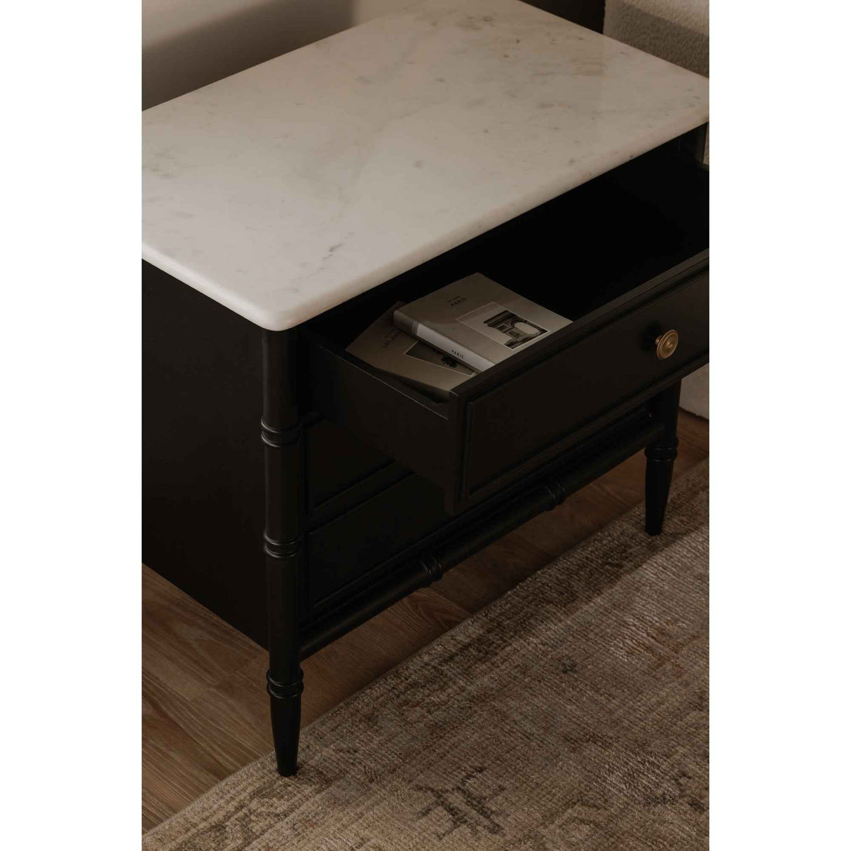 Eleanor Black Nightstand by Moe's Home at Eve Furniture