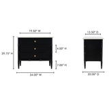 Eleanor Black Nightstand by Moe's Home at Eve Furniture