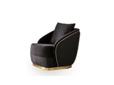 Elegance 3-pieces (Sofa & Loveseat & Chair) Livingroom Set in Black by Furnia at Eve Furniture