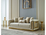 Elegance 3-pieces (Sofa & Loveseat & Chair) Livingroom Set in Cream by Furnia at Eve Furniture
