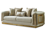 Elegance 3-pieces (Sofa & Loveseat & Chair) Livingroom Set in Cream by Furnia at Eve Furniture