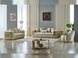 Elegance 3-pieces (Sofa & Loveseat & Chair) Livingroom Set in Cream