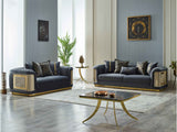 Elegance 3-pieces (Sofa & Loveseat & Chair) Livingroom Set in Dark Grey by Furnia at Eve Furniture