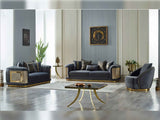 Elegance 3-pieces (Sofa & Loveseat & Chair) Livingroom Set in Dark Grey by Furnia at Eve Furniture