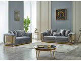 Elegance 3-pieces (Sofa & Loveseat & Chair) Livingroom Set in Light Grey