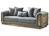 Elegance 3-pieces (Sofa & Loveseat & Chair) Livingroom Set in Light Grey by Furnia at Eve Furniture