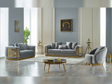 Elegance 3-pieces (Sofa & Loveseat & Chair) Livingroom Set in Light Grey
