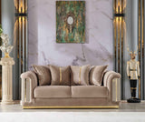 Elegance Beige Stationary Loveseat by Furnia at Eve Furniture