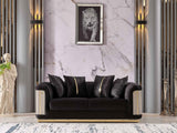 Elegance Black Stationary Loveseat by Furnia at Eve Furniture