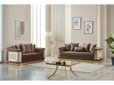 Elegance Brown Stationary Loveseat by Furnia at Eve Furniture