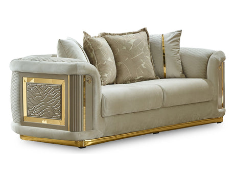 Elegance Cream 3-pieces (Sofa & Loveseat & Chair) Living Room Set by Furnia at Eve Furniture