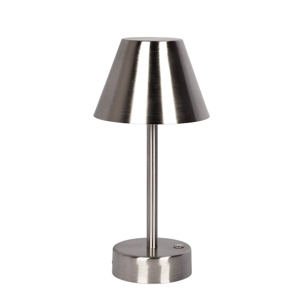 Elegance Rechargeable LED Table Lamp Brushed Nickel LED Touch Switch by Ashcroft Furniture at Eve Furniture