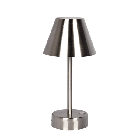 Elegance Rechargeable LED Table Lamp Brushed Nickel LED Touch Switch by Ashcroft Furniture at Eve Furniture
